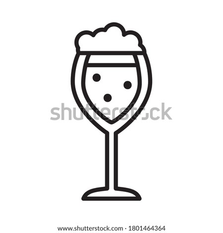 glass cup with beer icon over white background, line style, vector illustration