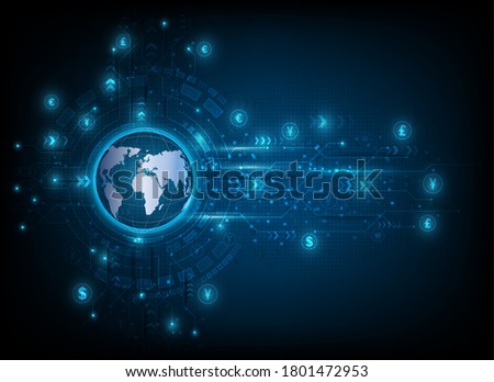 Currency exchange technology Blue abstract speed network eps10 vector illustration