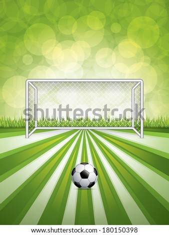 Soccer goal and ball, vector illustration