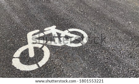 Sign bicycle lane on street for bikers