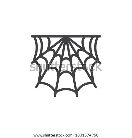 Spider net line icon. linear style sign for mobile concept and web design. Cobweb outline vector icon. Symbol, logo illustration. Vector graphics