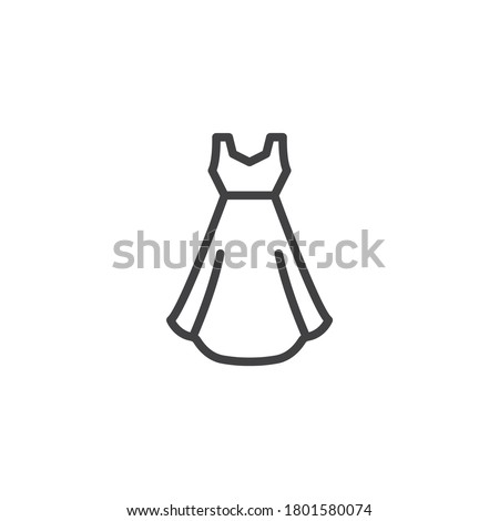 Evening dress line icon. linear style sign for mobile concept and web design. Gown dress outline vector icon. Symbol, logo illustration. Vector graphics Royalty-Free Stock Photo #1801580074