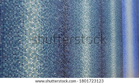 Superb wall of mosaics in gradient of blue, white and black