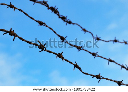 Image of barbed wire and sky