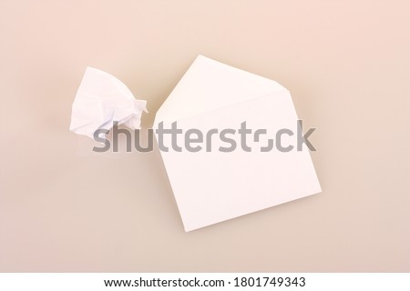 Front side of envelope and wrapped paper.