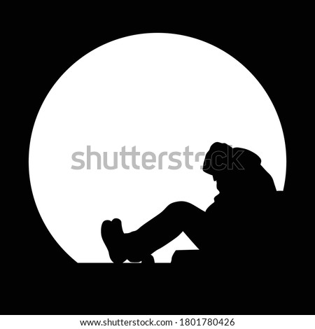 male homeless sitting in tube side view Royalty-Free Stock Photo #1801780426