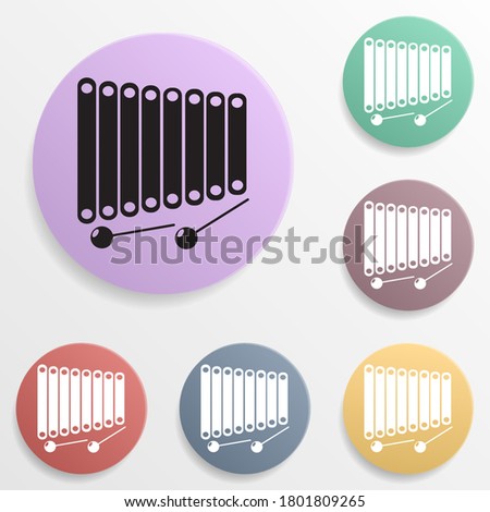 Vibraphone marimba badge color set icon. Simple glyph, flat vector of toys icons for ui and ux, website or mobile application