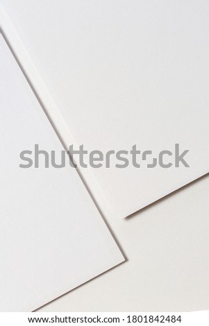 Abstract white monochrome creative paper texture background. Minimal geometric shapes and lines