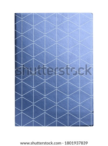 Stylish notebook isolated on white, top view. School stationery