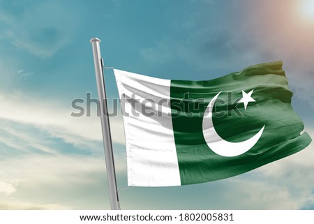 Flag of Pakistan on the mast