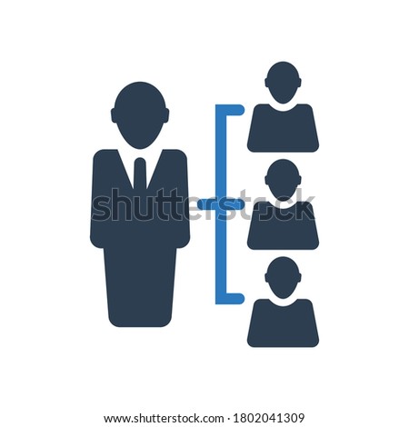 Business Team Hierarchy Icon - leader management icon - people connected icon - people network icon