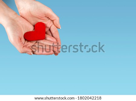 Hands holding a heart. Kindness, charity, pure love, and compassion concept.