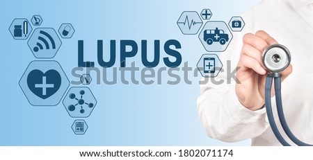 Lupus diagnosis medical and healthcare concept. Doctor with stethoscope.