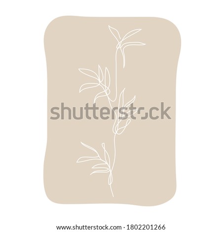 Decorative hand drawn bamboo plant, design element. Can be used for cards, invitations, banners, posters, print design. Continuous line art style