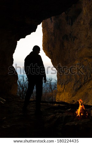 beautiful  man  in  mainsail  and cave in the mountains quest