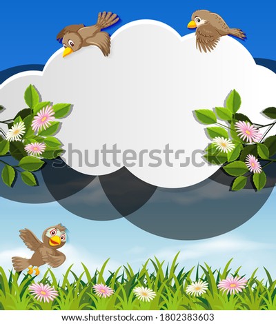 Bird in nature banner template illustration