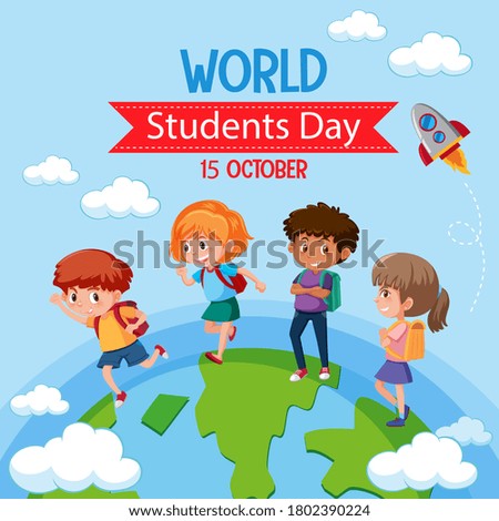 World student day icon illustration
