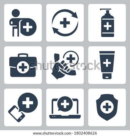 Medical and Pharmacy Vector Icon Set in Glyph Style 2
