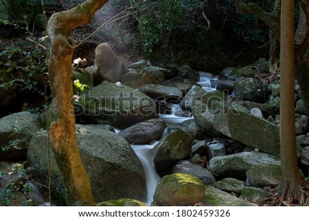 Shoot a small waterfall with a slow shutter.
Filming a stream of water in slow motion