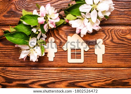 Symbol of home and family on a brown background
