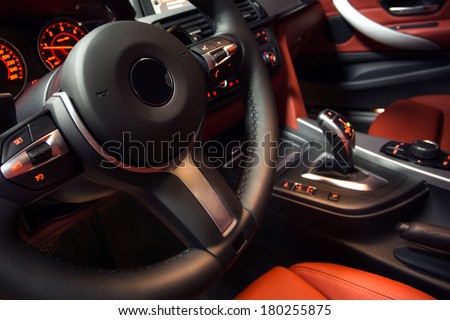 Modern car interior Royalty-Free Stock Photo #180255875