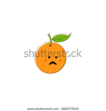Orange fruit icon. fruit expression icon. pattern material. Vector illustration
