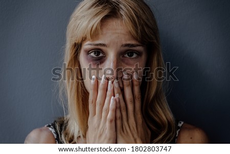 Stop violence against women concept Royalty-Free Stock Photo #1802803747