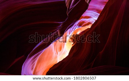 Slot canyon formation inside Upper Antelope Canyon in Page, Arizona.