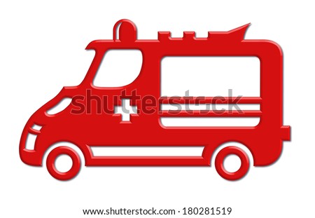 ambulance car icon,  raster version