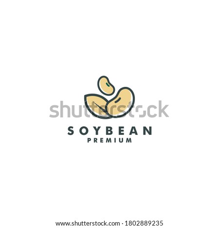 Soybean Logo template design. Health Food icon logotype vector illustration Royalty-Free Stock Photo #1802889235