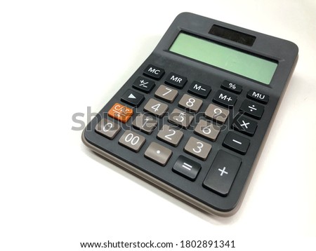 isolated modern digital calculator for finance and budget analysis in office