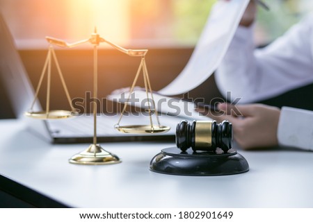 Female lawyer or judge consult having team meeting with client, Law and Legal services concept