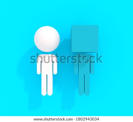 Abstract human models. Illustration of business leadership. 3d rendering