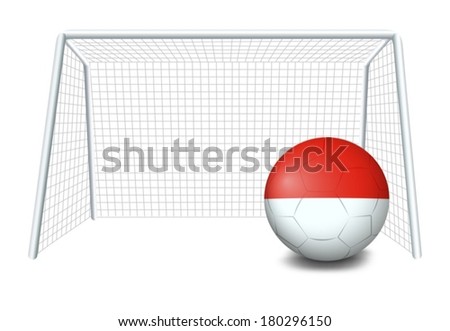 Illustration of a soccer ball with the flag of Monaco on a white background
