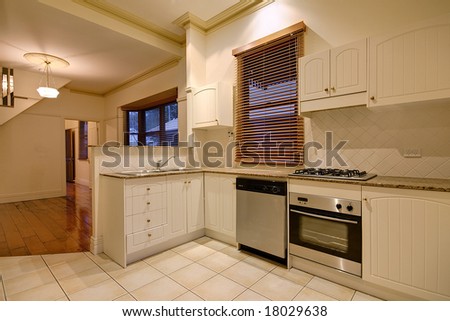 An interior photo of a modern kitchen