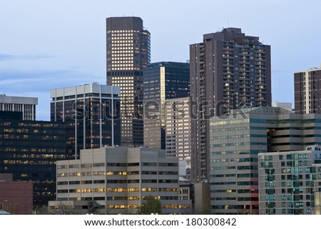 Getting dark in Denver, Colorado.