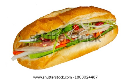 Banh mi - Vietnamese sandwich - Vietnamese food on white background
 Royalty-Free Stock Photo #1803024487