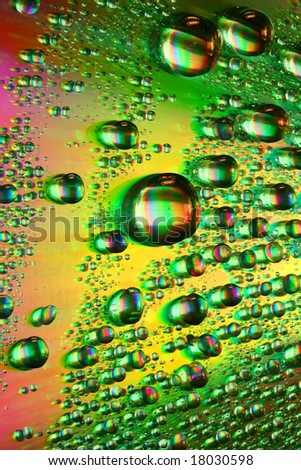 multicolored waterdrops