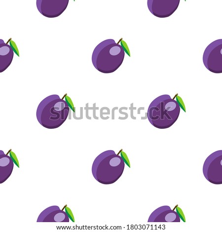 Illustration on theme big colored seamless purple plum, bright fruit pattern for seal. Fruit pattern consisting of beautiful seamless repeat plum. Simple colorful pattern fruit from seamless plum.