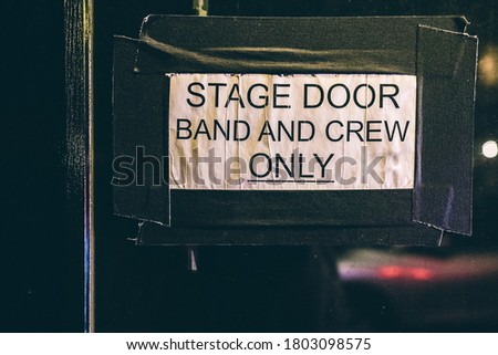 Stage door band and crew ONLY