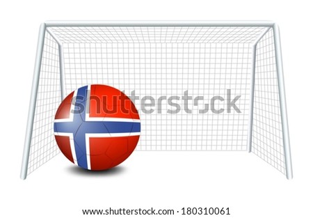 Illustration of a soccer ball with the flag of Norway on a white background