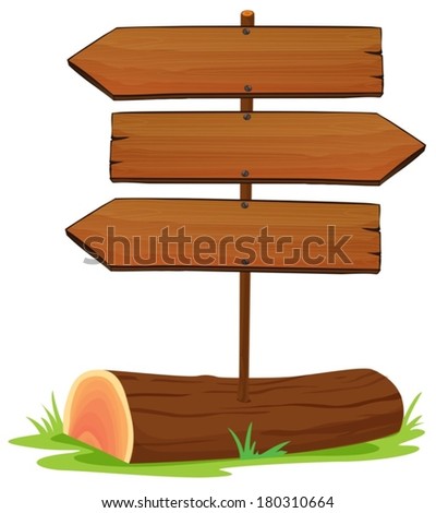 Illustration of the wooden arrowboards on a white background
