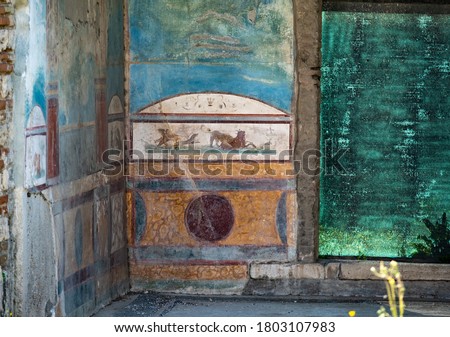 Ancient fresco in a house in Pompeii