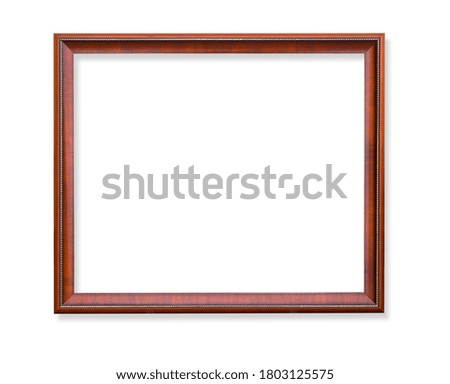 wooden frame for painting or picture on white background , isolated, with clipping path