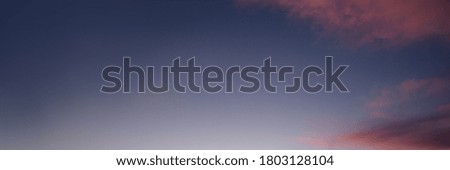 Blue pink sunset sky. Nature multicolored beautiful banner.