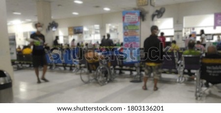 Many patients come to see the doctor and wait for the hospital service .. lens blurred.