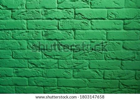 green brick wall texture, place for text