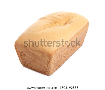 Tasty pear bread isolated on white. Homemade cake