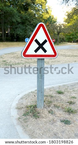 Road signs in France. Ready for back to school