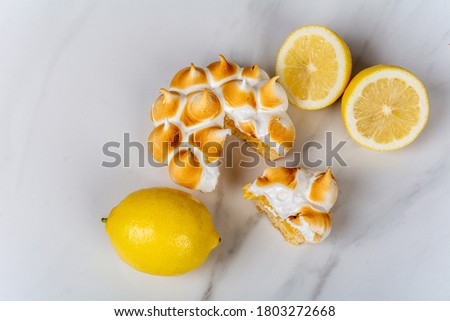 Close-up to delicious mini lemon pie. Food concept.
